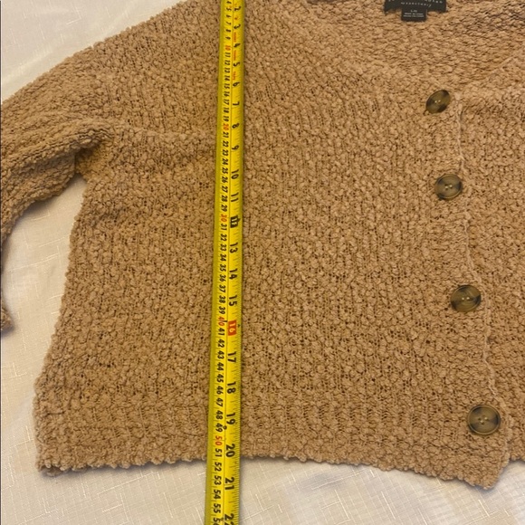 Cozy Tan Textured Knit Cardigan - Picture 6 of 7